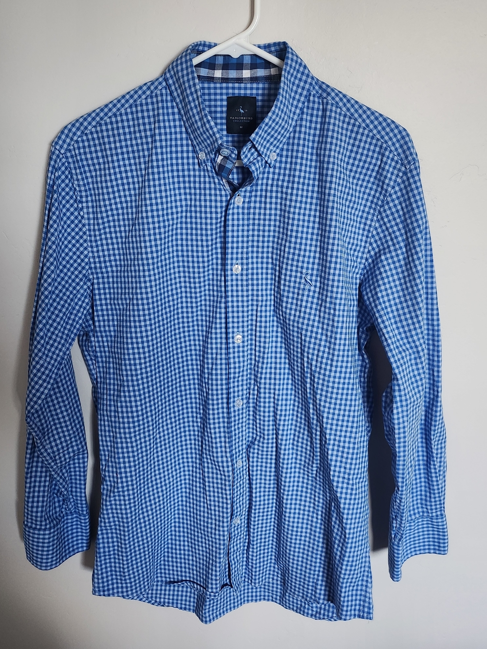 Tailorbyrd Light Blue Gingham Button-Down Shirt